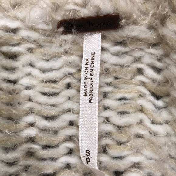 Free People Linus Eyelash Sweater Size Small Cream Tan Striped Pullover - Picture 5 of 9